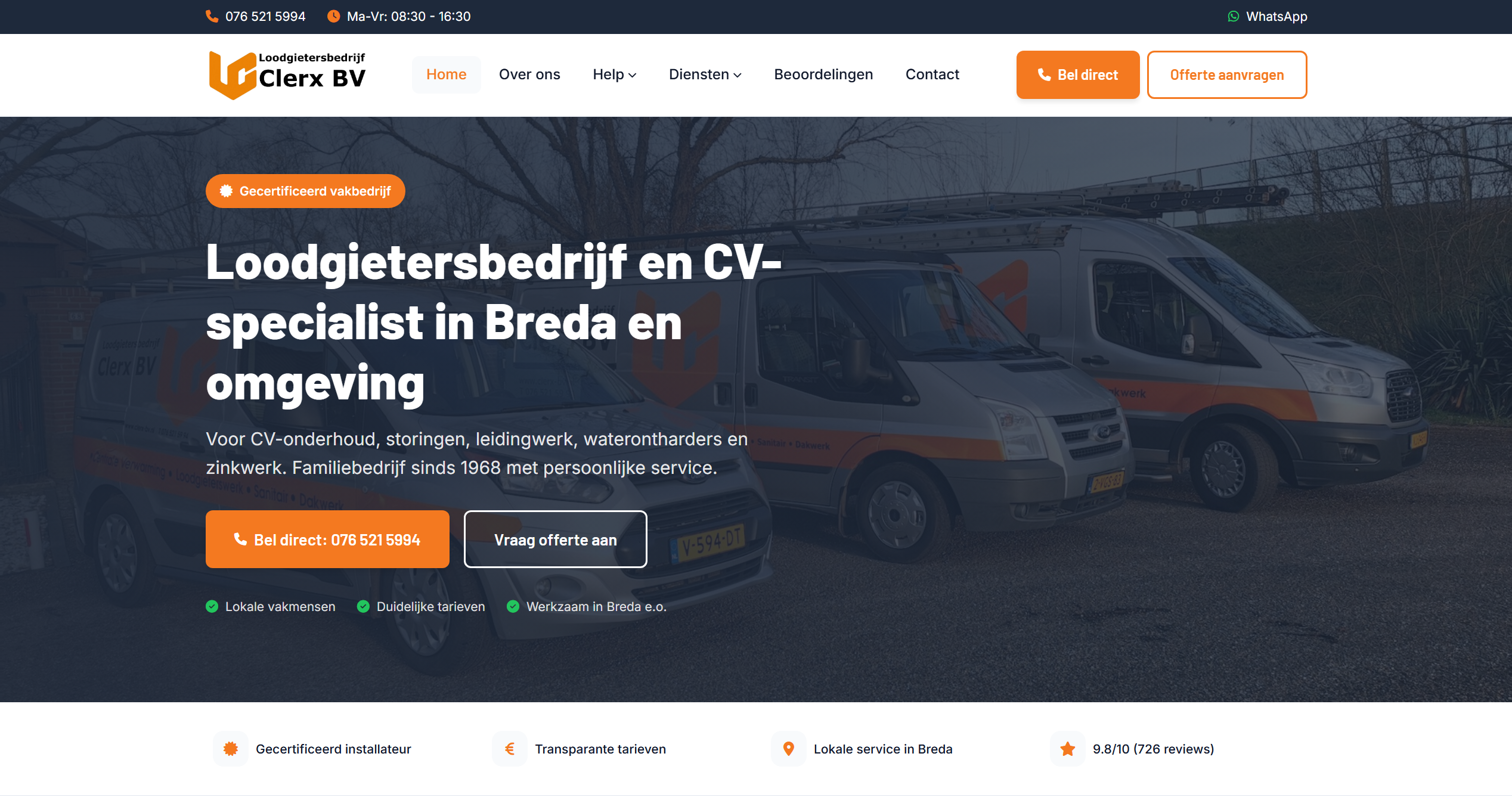 Clerx BV, nieuwe website (na Direct Online)